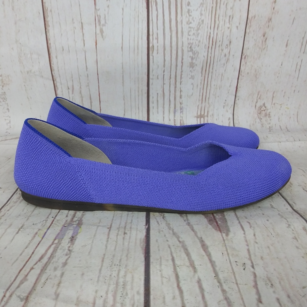 Rothy's The Flat Round Toe Ballet Flat Casual Comfort Purple Women's Size 8.5 - Picture 2 of 10